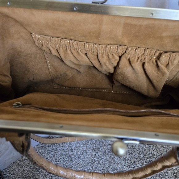 Patricia Nash Tan Crocodile-Embossed Satchel - Picture 2 of 10